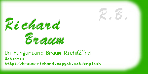 richard braum business card